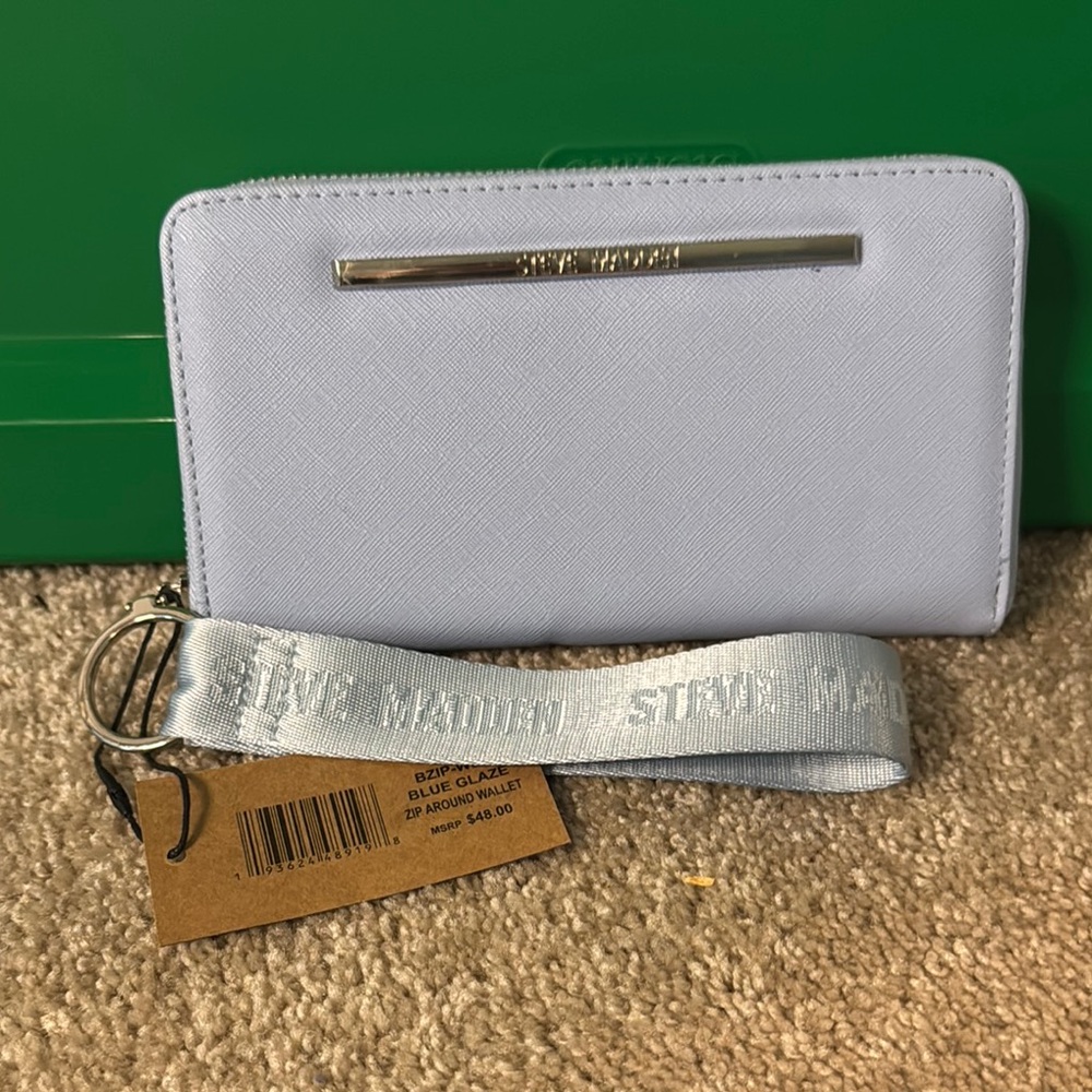 Steve Madden Light Blue Wallet with Wristlet
